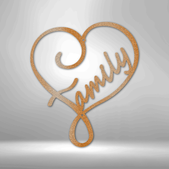 Family Love Steel Sign Laser Cut Powder Coated Home & Office Metal Wall Decor Mu